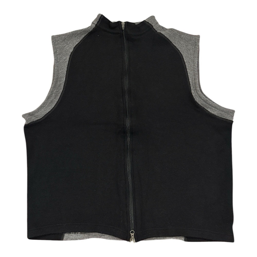 Nike Golf Vest Men's Size XL Black Gray Full Zip Sleeveless 100% Wool